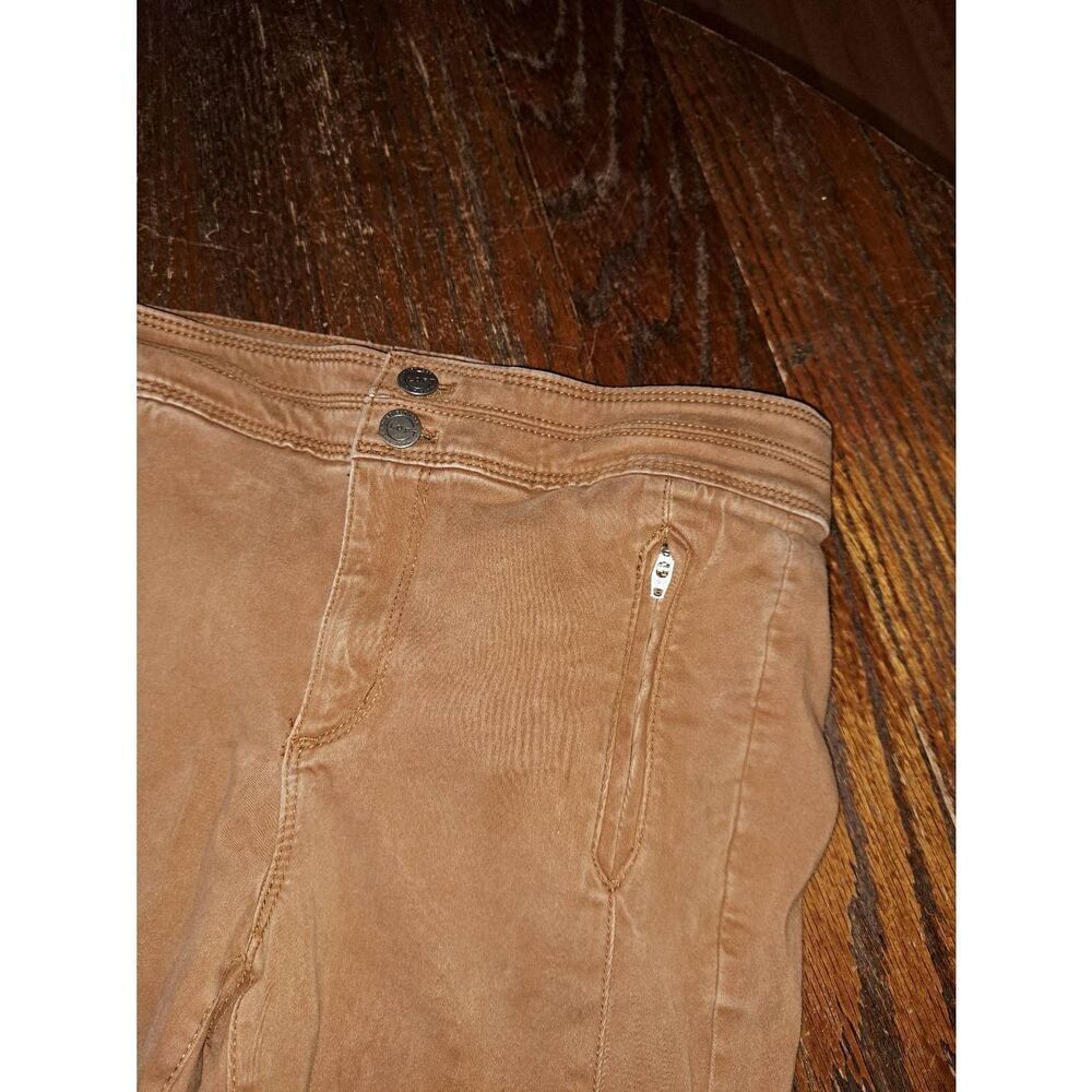 Size 6 28 LOFT Made and Loved Double Button Zip Pockets Brown Pants Mid Rise - Picture 3 of 6